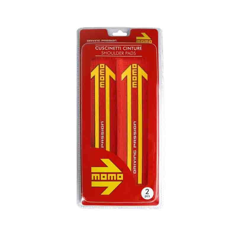 MOMO SET CAR SEAT BELT SHOULDER PADS MATTE RED
