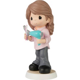 Precious Moments Hair Stylist Figurine | Styled with A Smile Resin Figurine | Gift for Hair Stylist | Hand-Painted