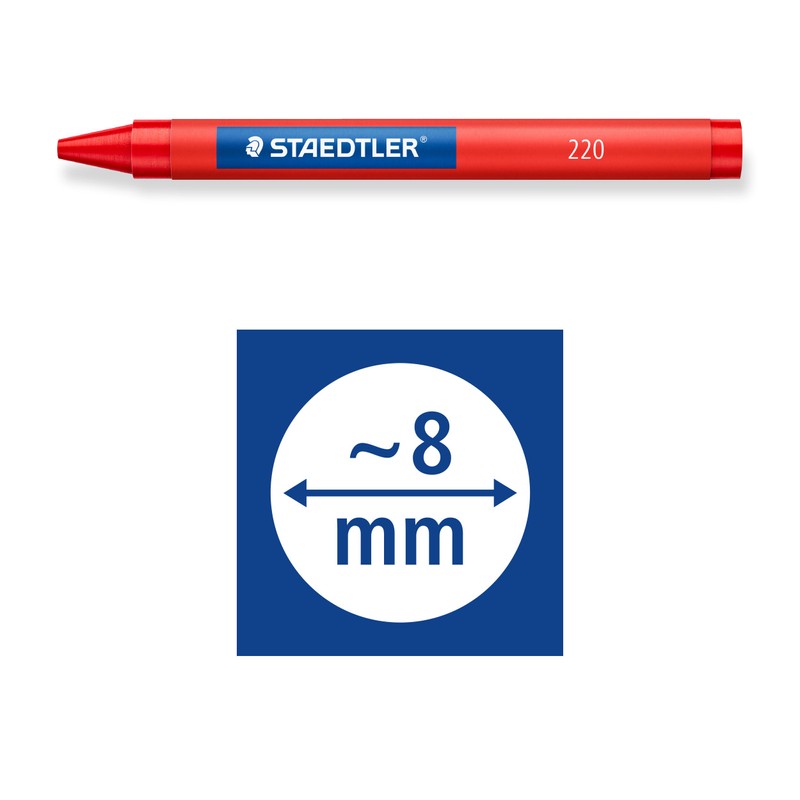STAEDTLER 220 08 C12 Wax Crayons - 8mm Line Width,