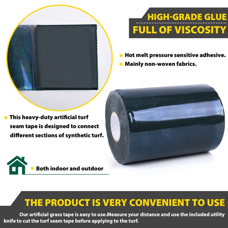 Kikerike Artificial Grass Tape Self Adhesive Double Sided, 6 Inch