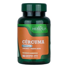 Cúrcuma Con Pimienta Negra + Omega 3, Curcumina Herbalia Lab
