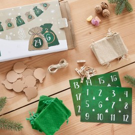 Jute Advent Calendar for Filling: Fabric Advent Calendar for Filling Yourself - Numbers for Sticking, 24 Bags - 2024 Advent Calendar Children - Advent Calendar Bags Made of Fabric by LIVAIA