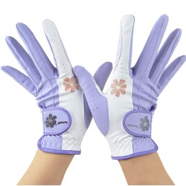 PREMINNO Golf Gloves, Women's, Both Hands, Fit, Durable, Designable (22 (7.1 - 7.3 inches (18.0 - 18.5 cm), Lavender)