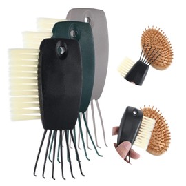 Lusofie 3Pcs Hair Brush Cleaner, 2-in-1 Hairbrush Cleaning Tool Hair Brush Comb Claw Rake Cleaner Tool to Remove Dust Stiff Bristles for Home Salon