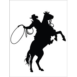 Vinyl Wall Quote Decals for Home - Cow Horse Galloping Racing Animal Herder Horseback Ranch Stylish Wall Sticker for Easy Home Decoration - Size: 20 Inch X 20 Inch
