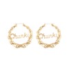 JczR.Y Men Chunky Gold Hoop Earrings Bamboo Joint Hoop Earrings