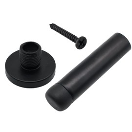 Door Stop Stopper Projection Wall Door or Skirting Mounted | Matt Black | Pack of (2)