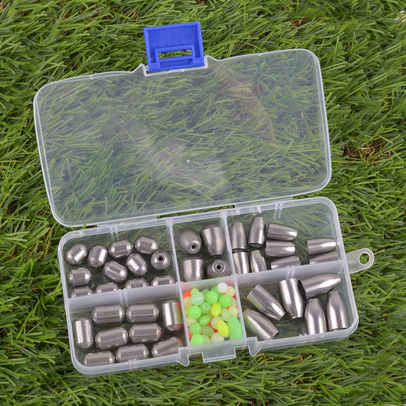 Fishing Iron Sinker Weights-70pcs Hollow Bullet Worm Sinker Weights with