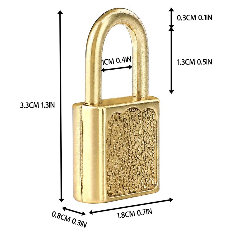10pcs Mini Cute Diary Padlocks Gold Small Luggage Locks with