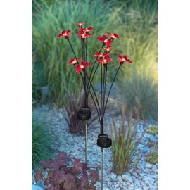 Ideaworks Solar Swaying Firefly Stakes Set of 2 Butteryfly