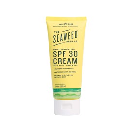 The Seaweed Bath Co. Daily Protection SPF 30 Broad Spectrum Suncreen Cream, 3.4 Ounce, Nutrient Rich Seaweed, Aloe, Green Tea, Vegan, Paraben Free