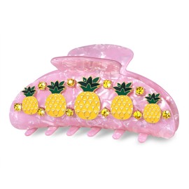 PHALIN Fruit Hair Clips for Women Jeweled Pineapple Hair Claw Clips 4.6 Inch Big Acetate Hairgrip Summer Beach Accessories Outfits Gifts (Pattern C)