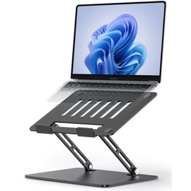 LOXP Adjustable Laptop Stand, Ergonomic Computer Stand for Desk, Aluminum Ventilated Colling Laptop Riser Holder Mount Compatible with MacBook Pro Air, HP, Dell 10-15.6" All Laptops