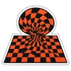 Pop Art Masonic Checkerboard Vortex Sticker (3.25" x 2.75")
