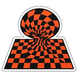 Pop Art Masonic Checkerboard Vortex Sticker (3.25" x 2.75")