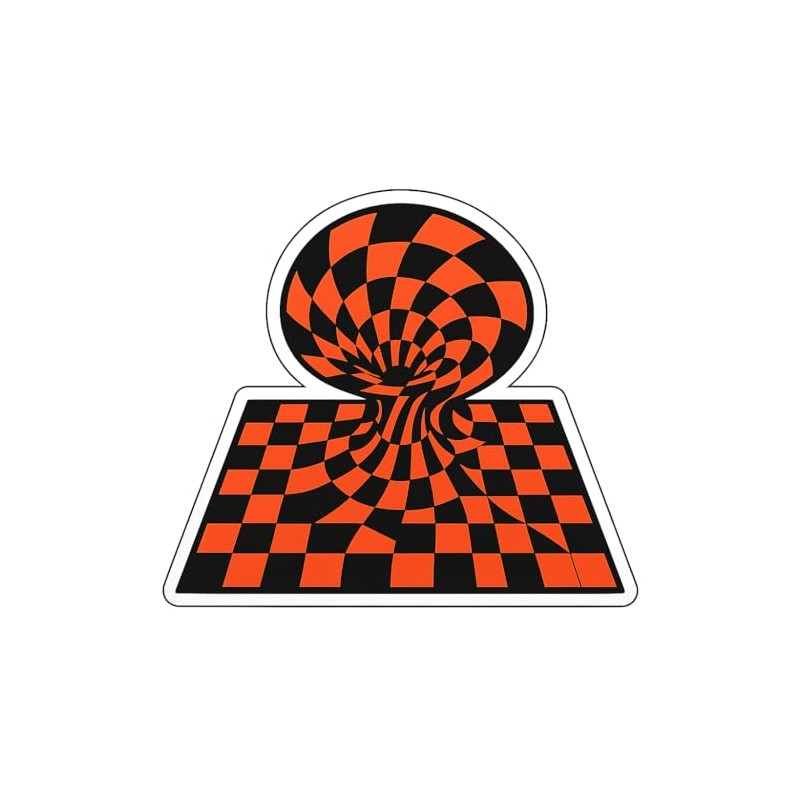 Pop Art Masonic Checkerboard Vortex Sticker (3.25" x 2.75")