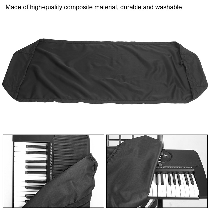 Electronic Piano Cover Black Waterproof DustProof Stretchable Cloth for Keyboards(88-Key
