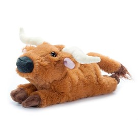 The Petting Zoo Longhorn Stuffed Animal Plushie Slap Bracelet, Gifts for Kids, Slapstix Wildlife Animals, Brown Longhorn Plush Toy, 9 inches