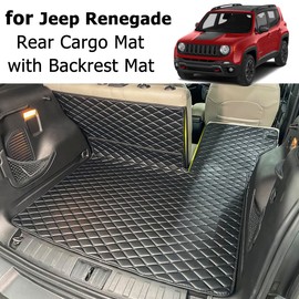 7DEEKEI for 2016-2024 Jeep Renegade Trunk Mat and Rear Backrest Mat Cargo Liners All Weather Anti-Slip Accessorie