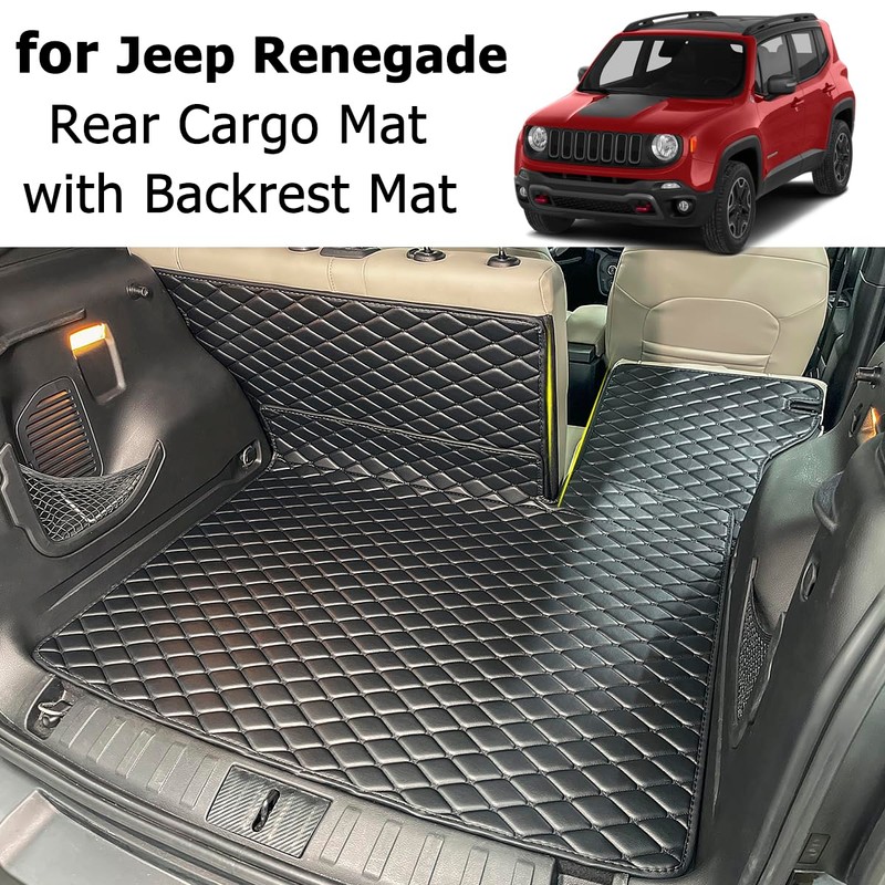 7DEEKEI for 2016-2024 Jeep Renegade Trunk Mat and Rear Backrest