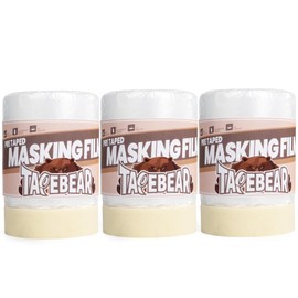 TAPEBEAR Painters Tape and Masking Film 22inch X 30yard(550mmx 27m), Plastic Cover for Painting, Tape and Drape, Pre-Taped Masking Film for Automotive, Floor, Appliance and Furniture, 3Rolls