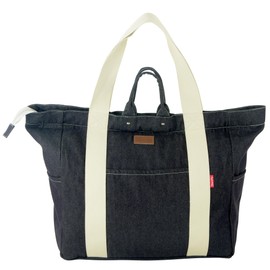 Stenffy Large Tote Bag, Everything Bag, Heavy Duty Canvas, Full-Size Zipper, Reusable, Suitable for DIY, Natural Cotton. (Denim)