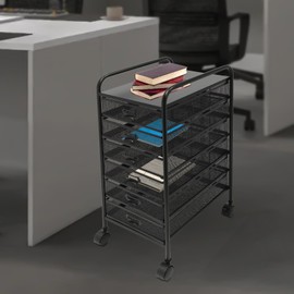 Rolling File Cabinet with 6 Drawers，Drawer Cart Assemble Mesh Slim Storage Rolling File Cabinet，Craft Cart Organizer ，Craft Cart Organizer Storage for Makeup，Kitchen, Utilities，Office Supplies，Tools