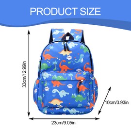 Asheyya Dinosaur Toddler Backpack Boy, Mini Dinosaur Bag for 3-7 Year Old Boys Girl Kids (Light Blue)