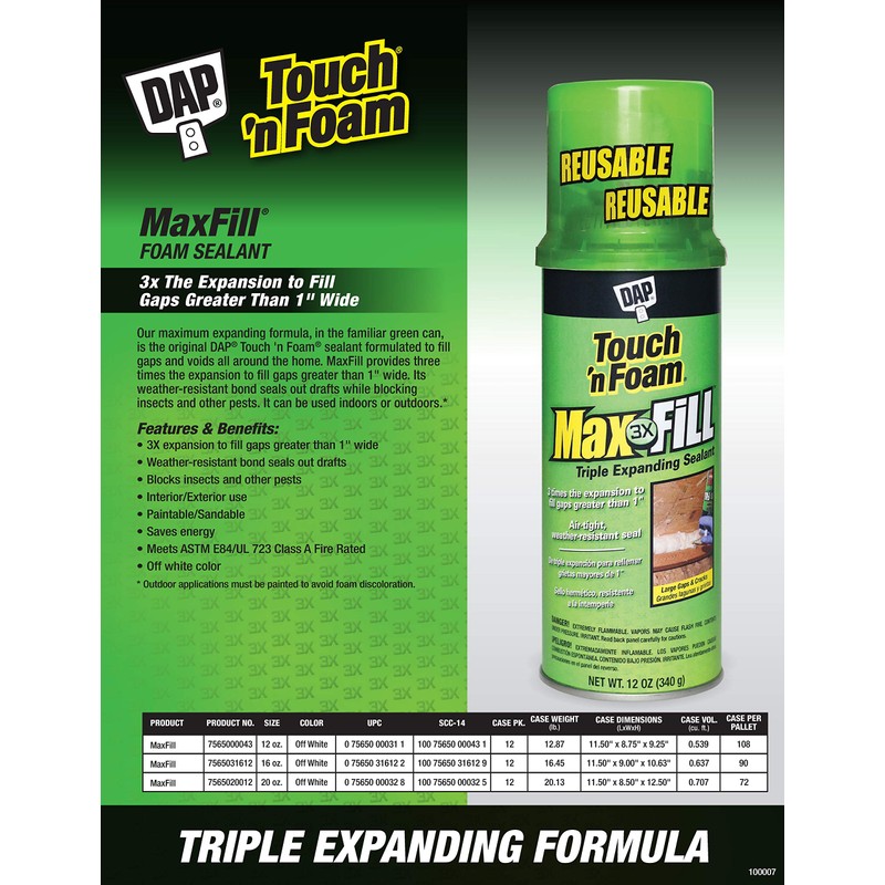 DAP 4001020012 20OZ MX EXPND FM SEALANT