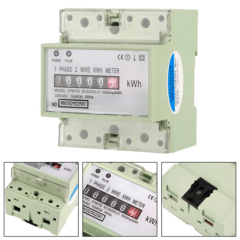 10(40)A Digital 1 phase 2 Wire 4P Din Rail Electric