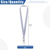 Glarks 50Pcs Lanyards Bulk Silver Grey Lanyard Flat Nylon Clip