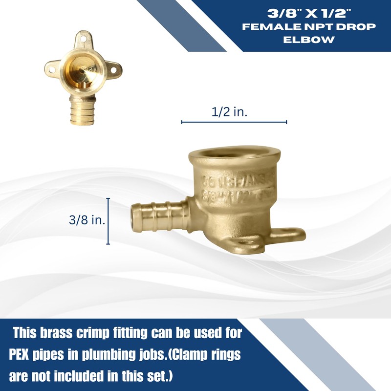 XFITTING 3/8 Inch Pex x 1/2 Inch Female NPT Drop