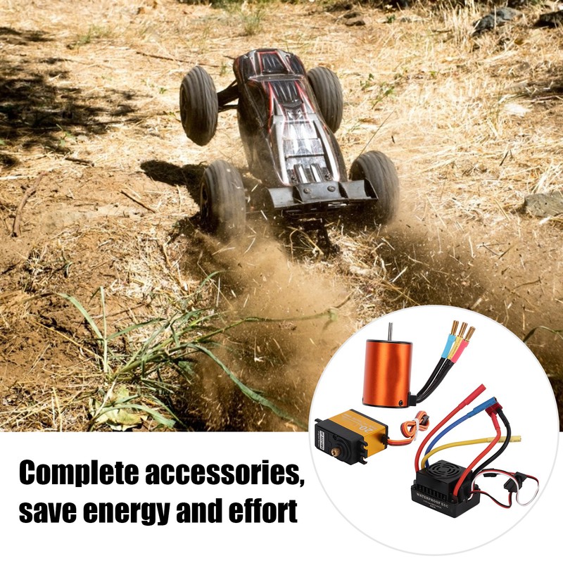 3650 3900KV Brushless Motor 60A ESC 20kg Steering Gear Set