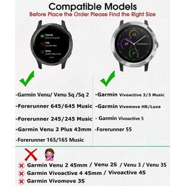 GARTOO Elastic Bands for Garmin Venu/Sq/Sq 2/Forerunner 165/55/645/245 Music & Vivoactive 5 - 20mm Nylon Sport Wristbands for Garmin Vivomove HR/Sport, Vivoactive 3 Men Women