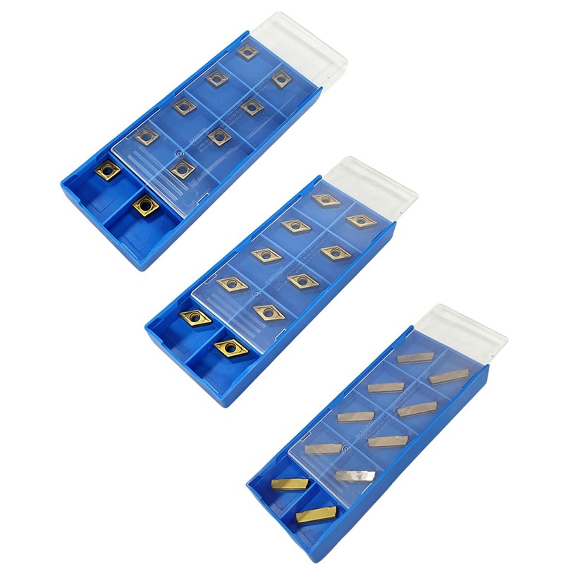 Topsky 超硬インサート 旋削チップセット 30個入り MGMN200-G CCMT060204 DCMT070204 CNCインサート CNCカーバイドブレード 超硬インサート旋削チップ