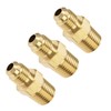 TA-VIGOR 3 Pieces Hex Nipple Brass Pipe Fitting, 1/4 SAE
