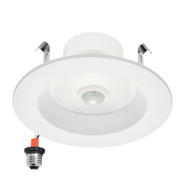 Maxxima 4 in. Retrofit LED PIR Motion Sensor Downlight - 1000 Lumens, 9 Watts, 5 CCT 2700K/3000K/3500K/4000K/5000K, Energy Efficient Indoor Ceiling Lighting Fixture