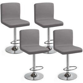 Eozakavod Coprisedie da Bar con Schienale Set di 4 Facile da Pulire Fodere per Sedia Elastiche per Rinnovare e Proteggere Sedie da Cucina, Bar, Giardino‌ (Grigio, Set di 4)