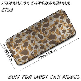 Tan Duck Camo Foldable Windshield Sunshade – Premium 240T Car Sun Shade UV Protection & Heat Blocker with Easy Installation & Universal Fit,Camo Car Interior Accessories