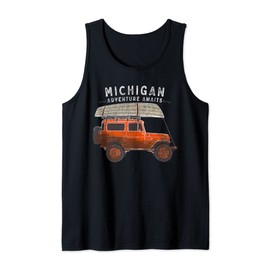Michigan Off Roading Adventure Mudding Truck Camping Fishing Tank Top
