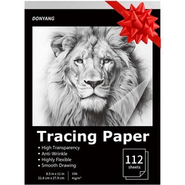 8.5" x 11" Artist’s Tracing Paper, 112 Sheets Transparent Vellum Paper for Tracing Pads, Stocking Stuffers for Adults Women Men, 25lb/41gsm Translucent Tracing Paper, Art Supplies for Drawing, Crafts