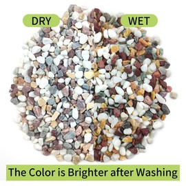 FANTIAN 5LB Natural Mixed Color Gravel Pebbles, 3/8 Inch Decorative Succulent Rocks Pebbles for Plants, Stones for Vase, Landscaping, Aquarium and Outdoor Garden Decorative River Rock