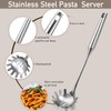 HZIYOU 3Pcs Spaghetti Spoon and Pasta Tongs Stainless Steel Comb