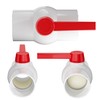 3" PVC Ball Valve, 1 Pcs Red Handle Shut-Off Valve