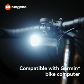 Magene AT1200 Smart Bike Headlights - Bright 1200 Lumens, 85h Battery, Rechargeable Bicycle Light Front, Compatible with Garmin Edge 530+