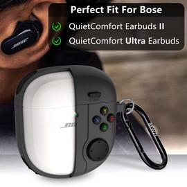 BEWZI Protective Case for Bose QuietComfort Ultra/QuietComfort Earbuds 2 Case Creativity 3D, Ultra Comfortable Soft Protective Cover for QuietComfort Ultra Case (Deep Gray)