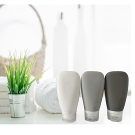 LYOB Travel Bottles for Toiletries, Siicone 3 oz Leakproof Refillable TSA Approved Shampoo and Conditioner Empty Travel Containers for Men, Airplane Sports Style