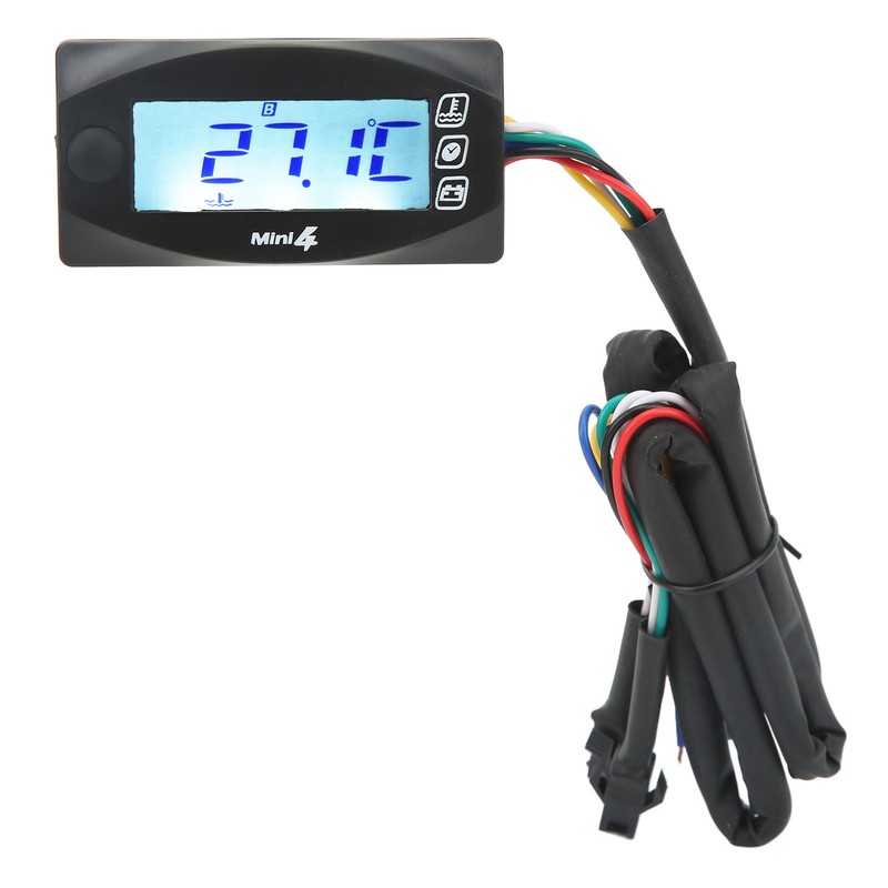 4 in 1 Water Oil Temperature Time Voltage Gauge LCD