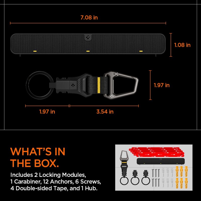 Spigen Life Key Holder Hub for wall and Carabiner with