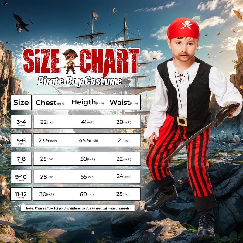 Pirate Costume Kids - Boys Girls Pirate Role Play Dress